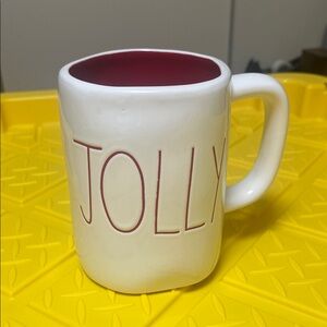 Jolly White and Red Mug
